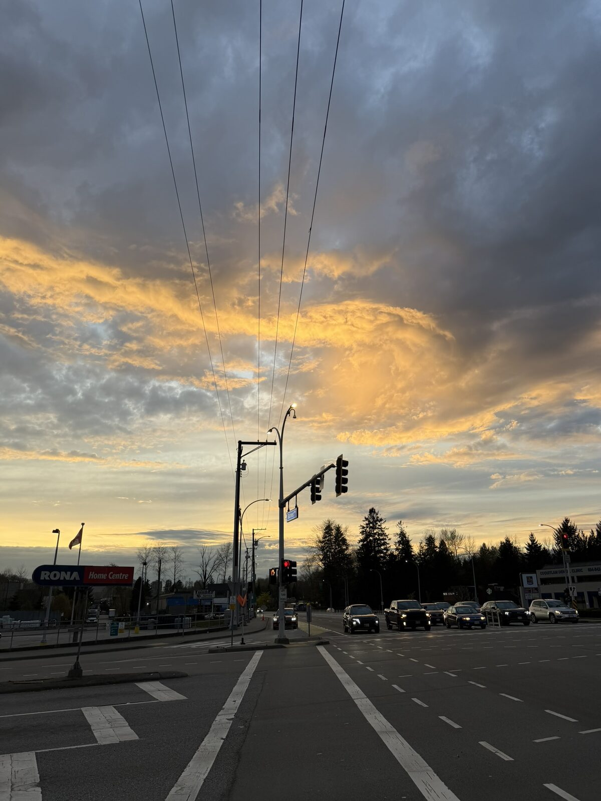 sunset near Coquitlam town centre