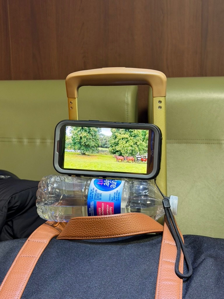 the TV setup on the ferry