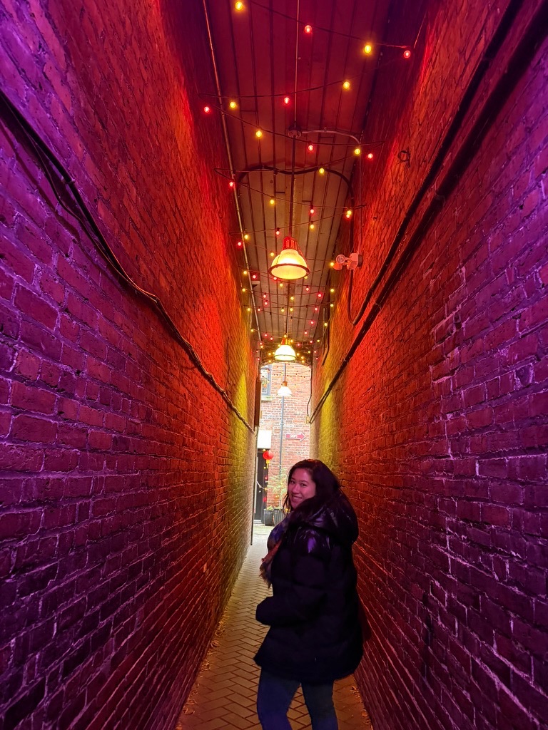 friend pointing at me dropping stuff in the hotel