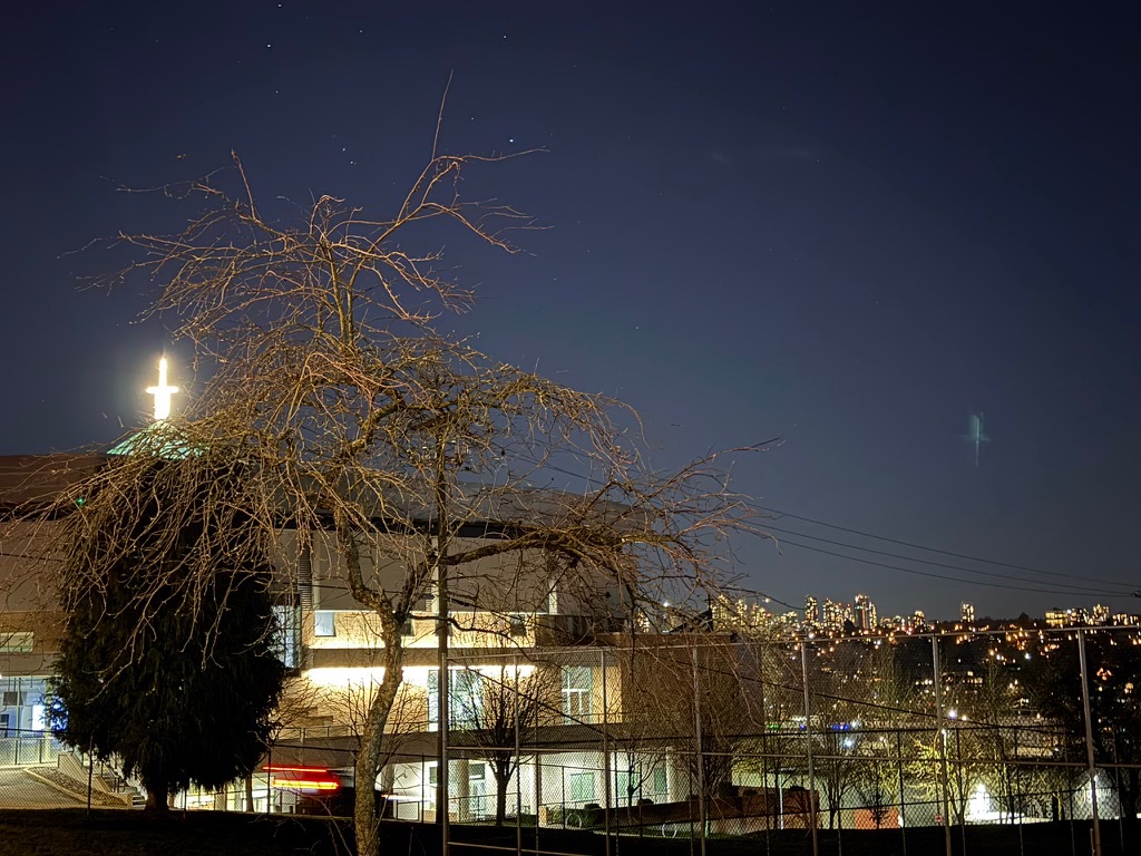 sky lit by two divine entities