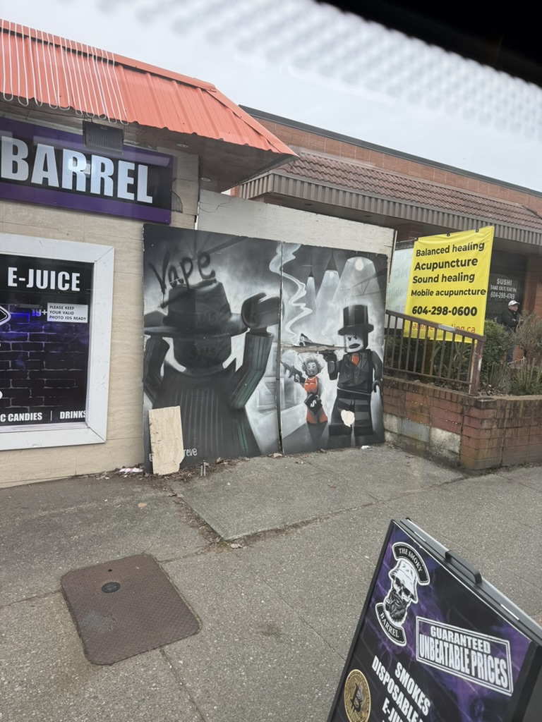 noir lego mural