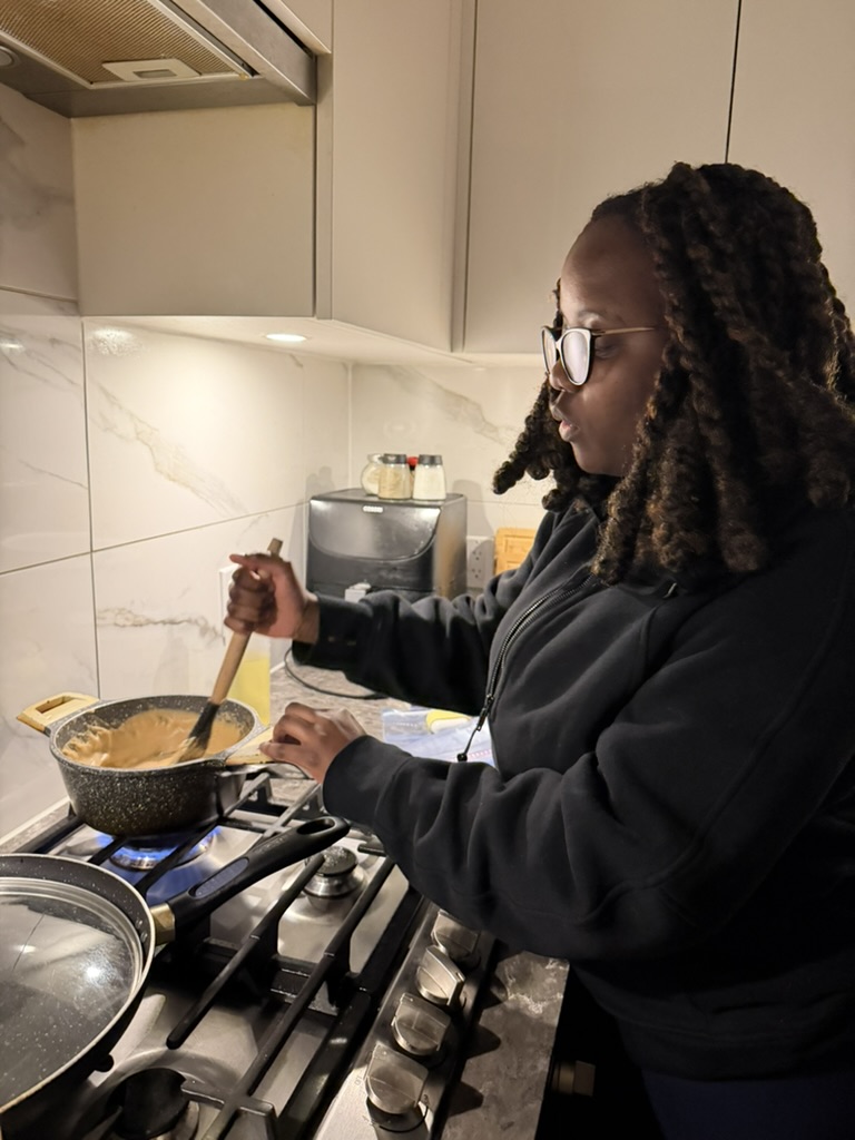 friend eating Tom Brown