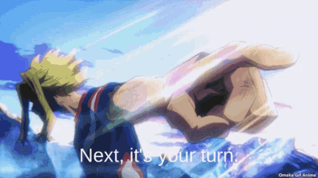 All Might saying 'next, it's your turn'