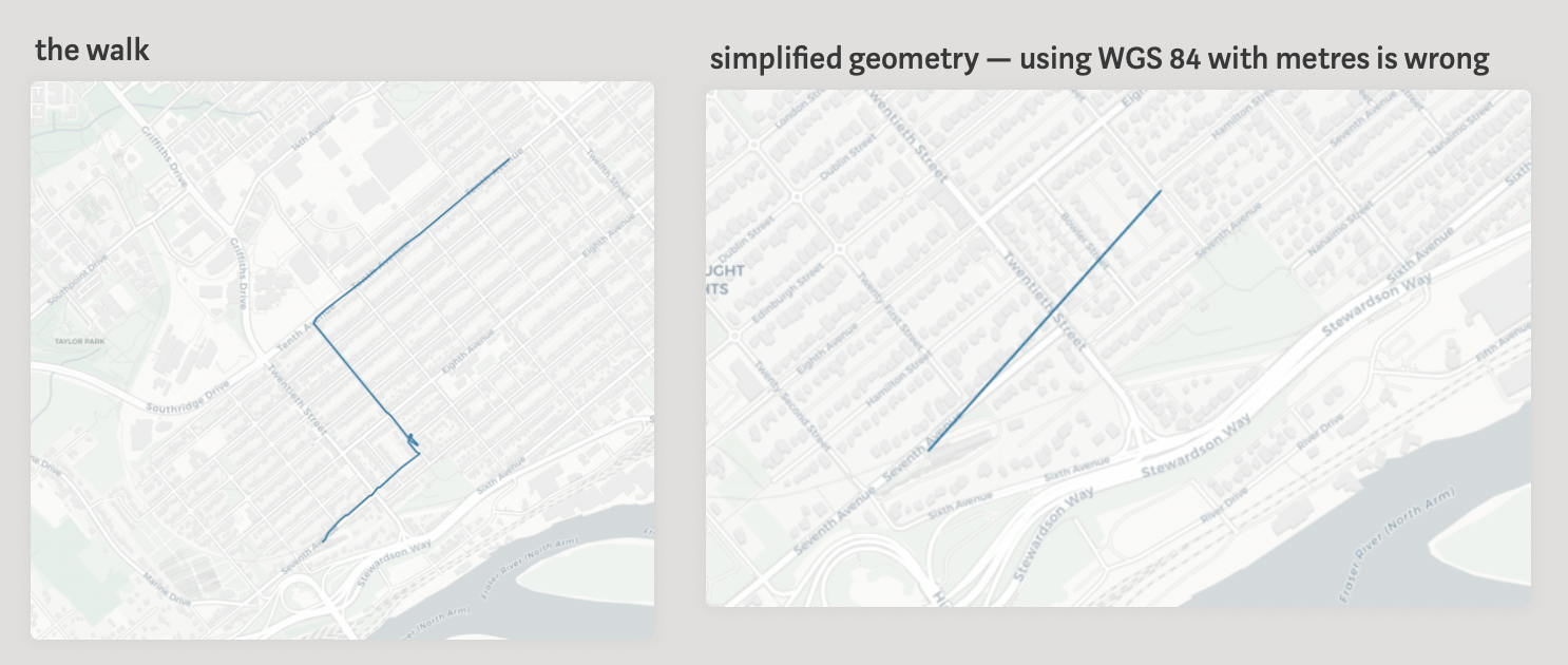 After migrating to WGS 84, processed test walks showed up as straight lines instead of actual traces