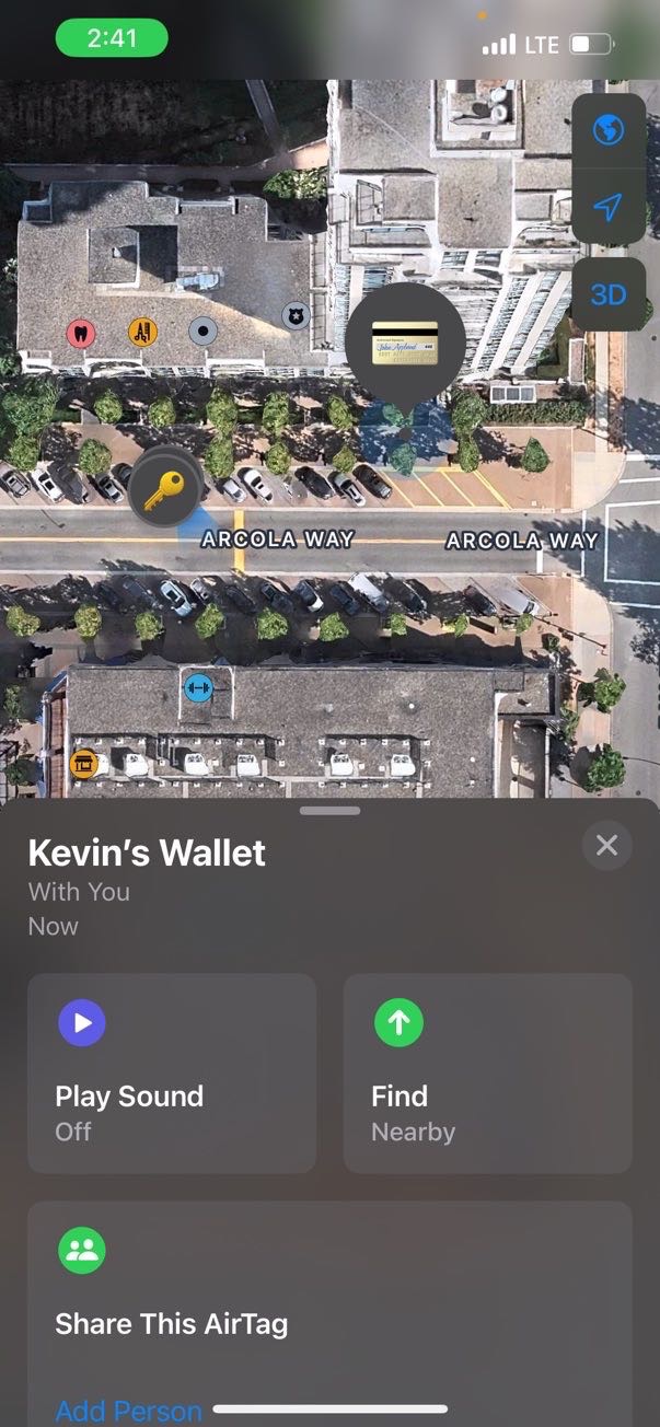AirTag finally showing signal on map
